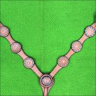 NEW HILASON WESTERN LEATHER HORSE BREAST COLLAR TURQUOISE RHINESTONES TAN S448