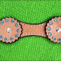 NEW HILASON WESTERN LEATHER HORSE BREAST COLLAR TURQUOISE RHINESTONES TAN S448
