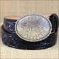 811BK 22 inch JUSTIN BLACK TOOL LEATHER CHILDREN'S BELT WITH CHAMPION BUCKLE