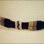 JUSTIN SCALLOPED LEATHER RAWHIDE LACED HAT BAND TAN W/ SILVER BUCKLE