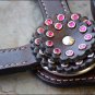 HILASON WESTERN LEATHER HORSE BREAST COLLAR DARK BROWN PURPLE CRYSTALS