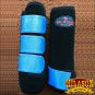 MEDIUM HILASON GLITTER TURQUOISE HORSE FRONT LEG PROTECTION SPORTS BOOT PAIR