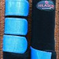MEDIUM HILASON GLITTER TURQUOISE HORSE FRONT LEG PROTECTION SPORTS BOOT PAIR