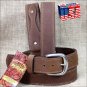 38IN. TAN 1.5in LEATHER RANGER BELT CLASSIC 3 PIECE STYLING MADE IN USA