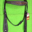 HILASON WESTERN LEATHER HORSE HEADSTALL BRIDLE DARK BROWN HAND CARVED