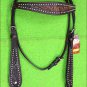 HILASON WESTERN LEATHER HORSE HEADSTALL BRIDLE DARK BROWN HAND CARVED