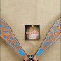 HILASON WESTERN LEATHER HORSE BREAST COLLAR LIGHT OIL W/ TURQUOISE INLAY S431