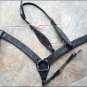 HILASON WESTERN LEATHER HORSE ONE EAR HEADSTALL BRIDLE BREAST COLLAR BLACK