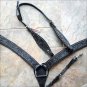 HILASON WESTERN LEATHER HORSE ONE EAR HEADSTALL BRIDLE BREAST COLLAR BLACK