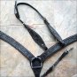 HILASON WESTERN LEATHER HORSE ONE EAR HEADSTALL BRIDLE BREAST COLLAR BLACK