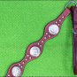 HILASON WESTERN MAHOGANY LEATHER HORSE TACK BREAST COLLAR W/ CONCHO