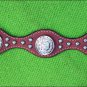 HILASON WESTERN MAHOGANY LEATHER HORSE TACK BREAST COLLAR W/ CONCHO