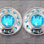 NICKLE FINISH TURQUOISE CONCHO WHEEL SHAPE W/ROPE EDGE TACK BELT