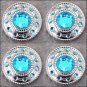 NICKLE FINISH TURQUOISE CONCHO WHEEL SHAPE W/ROPE EDGE TACK BELT