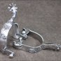 HILASON BRUSHED STAINLESS STEEL MEN REINING SPURS CURVED SHANK