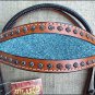 HILASON WESTERN LEATHER HORSE HEADSTALL BRIDLE MAHOGANY TURQUOISE INLAY