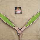 HILASON WESTERN LEATHER HORSE BREAST COLLAR TAN YELLOW INLAY