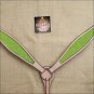 HILASON WESTERN LEATHER HORSE BREAST COLLAR TAN YELLOW INLAY