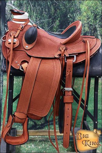 WD87AM HILASON BIG KING SERIES WESTERN WADE RANCH ROPING COWBOY TRAIL SADDLE 16