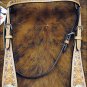 HILASON WESTERN LEATHER BRIDLE HEADSTALL TAN W/ GREEN WHEEL CONCHO