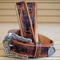 42in. TONY LAMA TOOLED LEATHER WESTERLY RIDE MEN BELT TAN MADE IN THE USA