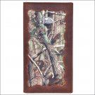 JUSTIN BROWN DISTRESSED CAMO LEATHER SHELL INLAY WESTERN RODEO MENS WALLET