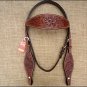 HILASON WESTERN HAND TOOL LEATHER HORSE BRIDLE HEADSTALL DARK BROWN