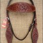 HILASON WESTERN HAND TOOL LEATHER HORSE BRIDLE HEADSTALL DARK BROWN