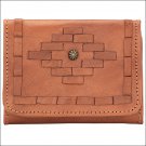 AMERICAN WEST LEATHER AMBER WAVES LADIES TRI FOLD FRENCH WALLET PURSE TAN
