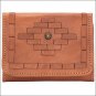AMERICAN WEST LEATHER AMBER WAVES LADIES TRI FOLD FRENCH WALLET PURSE TAN