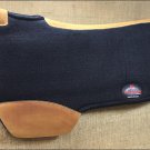 FP100F- HILASON WESTERN WOOL FELT GEL SADDLE PAD W/ DISTRESSED WEAR LEATHER