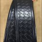 60IN. BLACK 1.5in CASUAL LEATHER BELT EMBOSSED BASKET DESIGN MADE IN USA