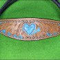 HILASON WESTERN LEATHER HORSE HEADSTALL BREAST COLLAR TAN TURQUOISE HEART CONCHO
