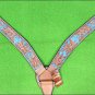 HILASON WESTERN LEATHER HORSE HEADSTALL BREAST COLLAR TAN TURQUOISE HEART CONCHO