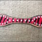 HILASON WESTERN RED ZEBRA HAIR ON LEATHER HORSE BREAST COLLAR