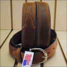 42 inch SILVER CREEK CLASSIC WESTERN LEATHER MANS BELT BROWN MADE IN THE USA