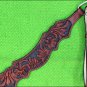 39M HILASON WESTERN LEATHER HORSE BREAST COLLAR MAHOGANY HAND CARVED