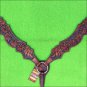 39M HILASON WESTERN LEATHER HORSE BREAST COLLAR MAHOGANY HAND CARVED