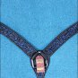 HILASON WESTERN LEATHER HORSE BREAST COLLAR BLACK W/ TURQUOISE INLAY