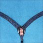 HILASON WESTERN LEATHER HORSE BREAST COLLAR BLACK W/ TURQUOISE INLAY