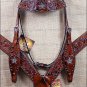 HILASON WESTERN LEATHER HORSE HEADSTALL BRIDLE BREAST COLLAR BROWN BLING CRYSTAL