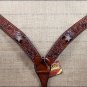 HILASON WESTERN LEATHER HORSE HEADSTALL BRIDLE BREAST COLLAR BROWN BLING CRYSTAL