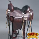 TT105-F HILASON FLEX-TREE TRAIL PLEASURE WESTERN ENDURANCE LEATHER SADDLE 15"