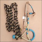 HILASON WESTERN LEATHER RAWHIDE BITLESS BITFREE BRIDLE HEADSTALL BOSAL REINS
