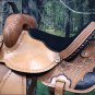 BH088-F HILASON WESTERN LEATHER BARREL RACING TRAIL PLEASURE RIDING SADDLE 15"
