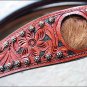 V1 HILASON WESTERN LEATHER HORSE HEADSTALL BRIDLE MAHOGANY BLACK HAIR ON INLAY