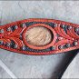 V1 HILASON WESTERN LEATHER HORSE HEADSTALL BRIDLE MAHOGANY BLACK HAIR ON INLAY