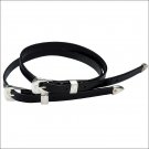COLLEGIATE BLACK LEATHER SPUR STRAPS ONE SIZE W/SILVER BUCKLE BY WEATHERBEETA