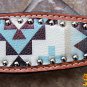 HILASON WESTERN LEATHER HORSE BREAST COLLAR AZTEC PAINTED