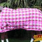 75" MAGENTA PLAID HILASON 1200D WINTER WATERPROOF POLY TURNOUT HORSE BLANKET